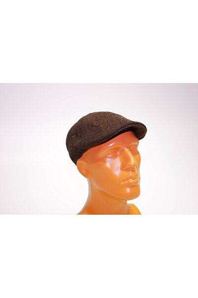 solognac Erkek Şapka Driver Kasket Flat Cap Su Tutmaz Yünlü Tweed Plate Kahve...
