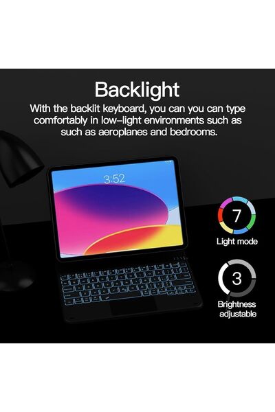 Fogy Ipad Pro 12.9" 2021.2022 5. 6. Nesil Uyumlu M1,m2 Magic Keyboard Touchpad Işıklı Klavyeli Kılıf
