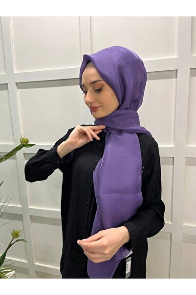 Siyane Scarf Tül Görünümlü Şal - Pırlanta Abiye Düğünlük Şal 00790 Mor