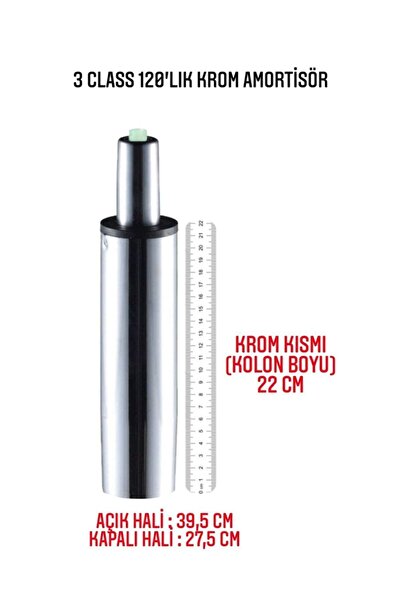 Tura Ofis 3 Class 140'lık Krom Amortisör Ofis Koltuğu Yedek Parçası