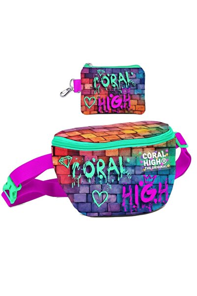 Coral High Set de genți de talie și portmonee pentru băieți cu model graffiti...