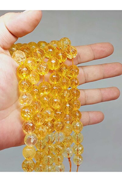 Yasamtohumu Četvrtina niza (9 cm duga!) Citrin kamen, fasetirana kroj Četvrti...