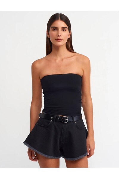 Bukamiss Μαύρη στράπλες γυναικεία μπλούζα