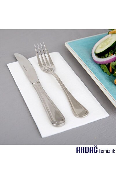 AKDAG TEMİZLİK 24x24 Çift Katlı Garson Katlama Peçete Beyaz (100 LU)