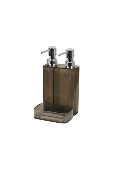 Prima Nova Primanova M-E10-25 Viva - Диспенсър за течен сапун, 2 броя, прозрачен, черен, с гъба