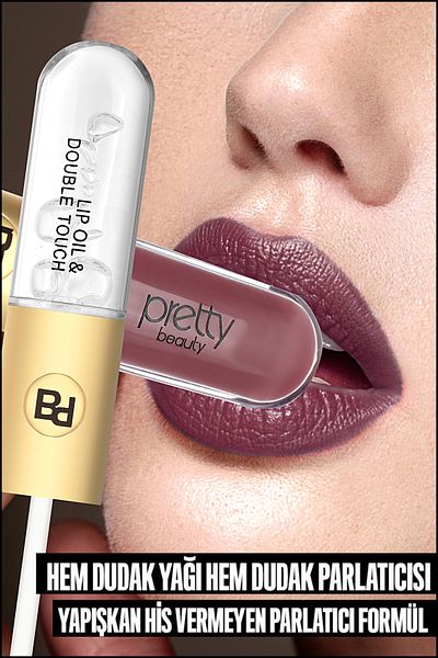 Pretty Beauty 2in1 Liquid Lipstick - Unlimited Double Touch Lip Oil