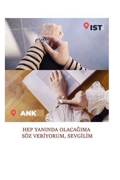 Totwoo Mesafe Bilekliği - Akıllı Dokunmatik Sevgililer Bilekliği