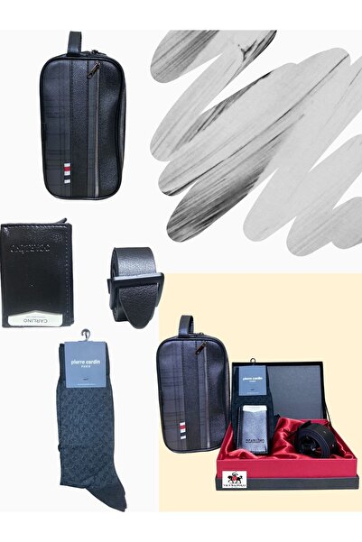 Pierre Cardin Damat Çeyiz El Çantası Mekanizmalı Kartlık Cüzdan Çorap Seti