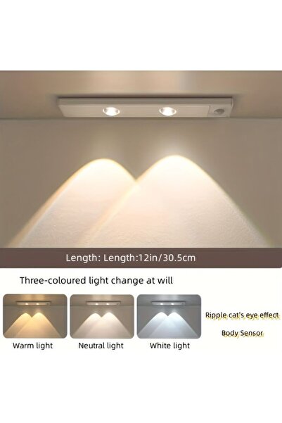 fullreyon Şarzlı, Sensörlü, 6 Watt, Alüminyum Kasa, Dolap İçi, Tezgah Altı, Çok Amaçlı, Işık Desenli Aplik