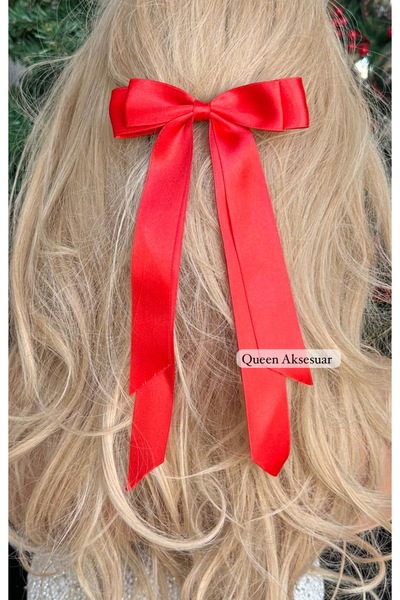 Queen Nelly Crvena trendovska modna luksuzna satenska mašna - slojevita i sa ...