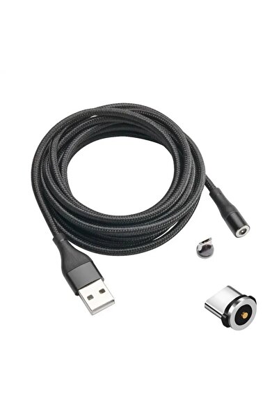 ZUIDID Manyetik Mıknatıslı Işıklı Ultra Hasır Kablo Magnet Şarj Kablosu Iphone /typec(tek Uc) Uyumlu