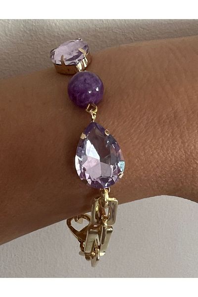 tones official Purple-Kuars Large Drop Bracelet with Natural Stone Detail