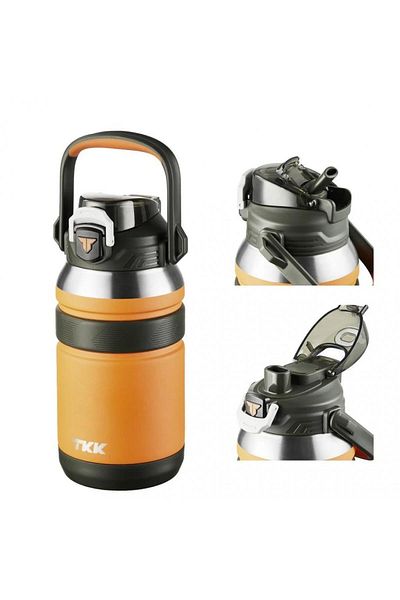 Vagon TKK Stainless Steel Thermos 1000 ML Use with and Without Straw (Mixed Color 1 Piece)