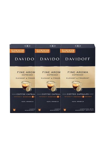 Davidoff Fine Aroma Espresso Elegant & Fragrant Aluminum Capsule Coffee 10 pcs