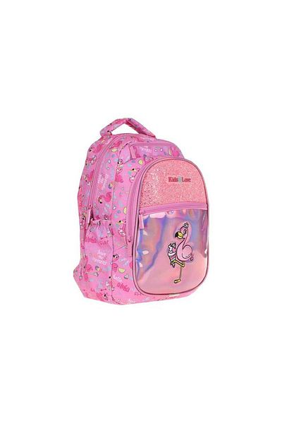 KAUKKO Kids&love Flamingo Backpack - With Mirror and Stones L5095