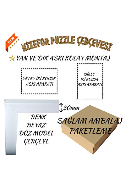 mixefor 1000 Piece Puzzle Frame Size 66cm X 48cm Front Surface Unbreakable Plexiglass Color White