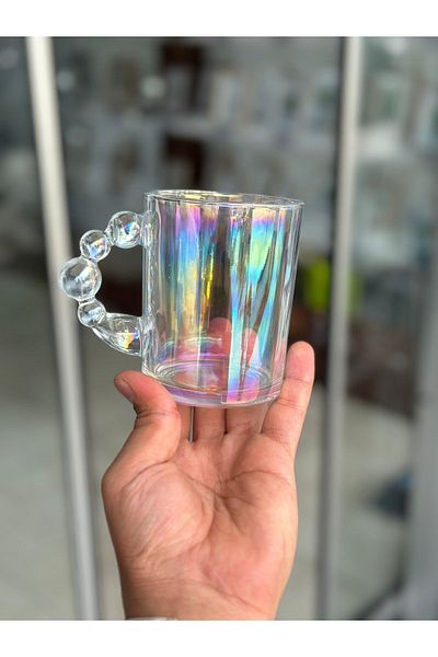 ARVALE Colorful Hologram Bead Detailed Mug Cup 320 ml