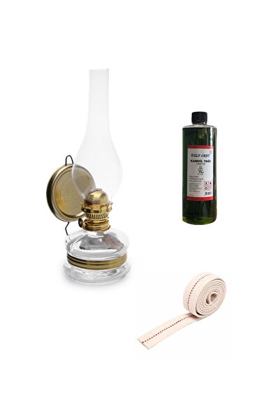 ÖZLEVENT Klasik Gaz Lambası 400 ml Yeşil Kandil Yakıtı 50cm Fitil