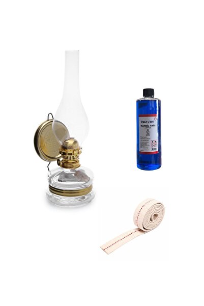 ÖZLEVENT Klasik Gaz Lambası 400 ml Mavi Kandil Yağı 50cm Fitil