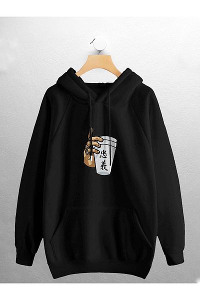 macklin Hanorac unisex, femei, bărbați, cu imprimeu cu litere japoneze