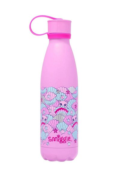 SMIGGLE STAINLESS STEEL THERMOS DRINKER WITH MERMAID AND CAT FIGURE 500 ML