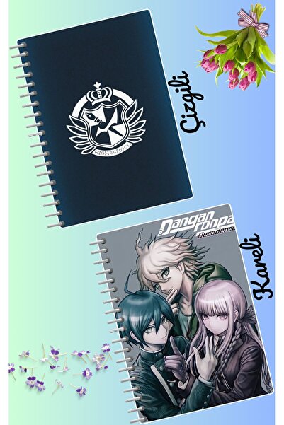animeandyourworld Danganronpa defter seti 2 adet A4 boyutu 21*30 çizgili + ka...