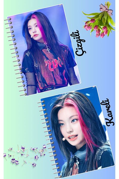 animeandyourworld Yeji itzy kpop notebook set 2 pcs A4 size 21*30 striped + checked 60 syf