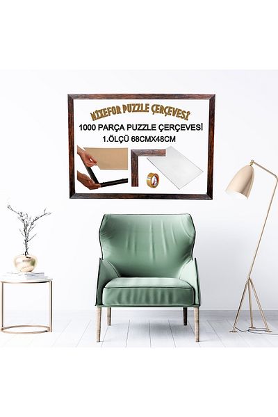 mixefor 1000 Piece Puzzle Frame 68cm X 48cm Brown Color
