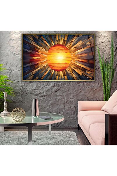 EMYA HOME Tablou din sticlă solară cu cadru metalic