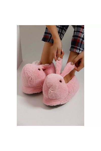 ZERDALİFE Pantofi de acasă pentru femei Pink Rabbit - E 111171