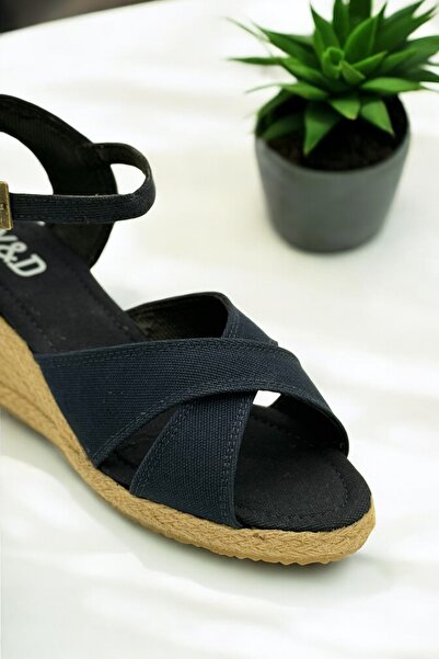 Y&D Shoes Women's Summer Cross Linen Sandals – Wedge Heel Espadrille Design