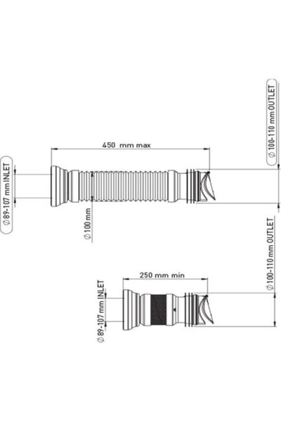 yapıtaşı Yt65 Çekvalfli Körüklü Klozet Gider Borusu/haşere Koku Önleyici Körüklü Klozet Kadası