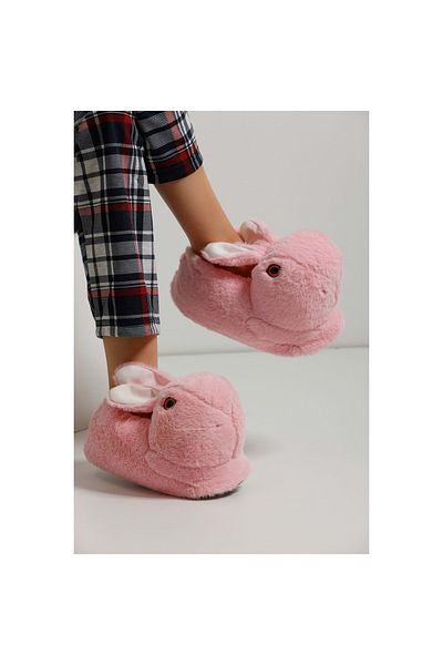 ZERDALİFE Pantofi de acasă pentru femei Pink Rabbit - E 111171