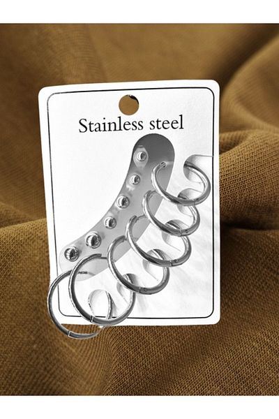 MAZEN Surgical Steel 3 Pairs Hoop 3 Pairs Balls Earrings (12MM, 14MM, 16MM)