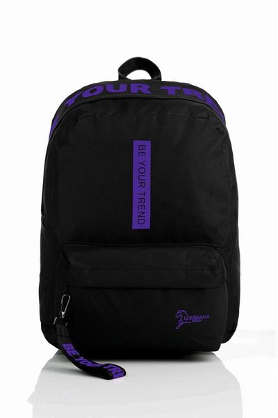 louisiana polo Geantă pentru laptop Be Your Trend Black Purple - Geantă de școală cu compartimente 1140
