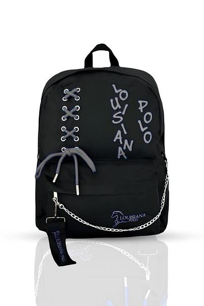 louisiana polo Geantă neagră afumată pentru școală cu compartiment pentru laptop - 1141