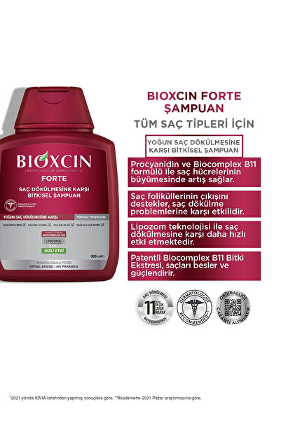 Bioxcin Forte Şampuan 300 Ml Yoğun Dökülme Karşıtı Bitkisel Şampuan 3'lü