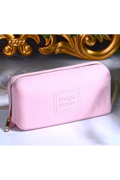 İmage Maker حقيبة مكياج من السيليكون باللون الوردي البودرة - معطرة قابلة للغس...