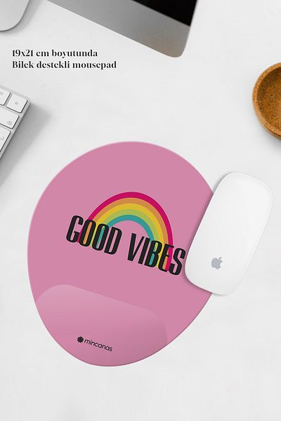 Mincanas Colorful Wrist Supported Oval Mouse Pad Mouse Pad