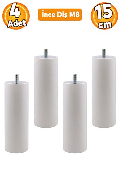 Badem10 Mobilier Canapea Fotoliu Baza Upgrade M8 Șuruburi Dinți Fini Suport Picior Picioare Alb 15cm 4buc