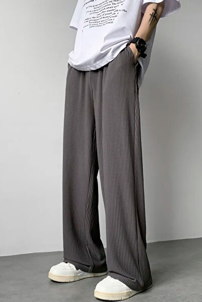 North London Men's Corded Fabric Anthracite Gray Oversize Sweatpants