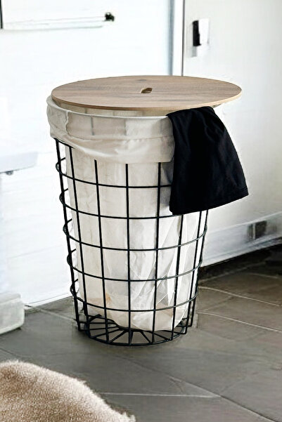 Weblonya Kapaklı Çamaşır Sepeti  Kirli Sepeti Kapaklı Organizer Sepet 6063