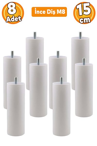 Badem10 Mobilier Canapea Fotoliu Baza Upgrade M8 Șuruburi Dinți Fini Suport Picior Picioare Alb 15cm 8Buc