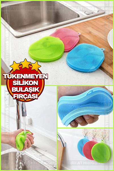 Greathings Pratik Tekli Silikon Tükenmeyen Bulaşık Yıkama Fırçası | Bulaşık F...
