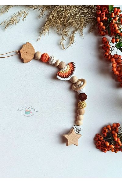 Masal Örgü Dünyası Autumn Themed Pacifier Chain/Strap