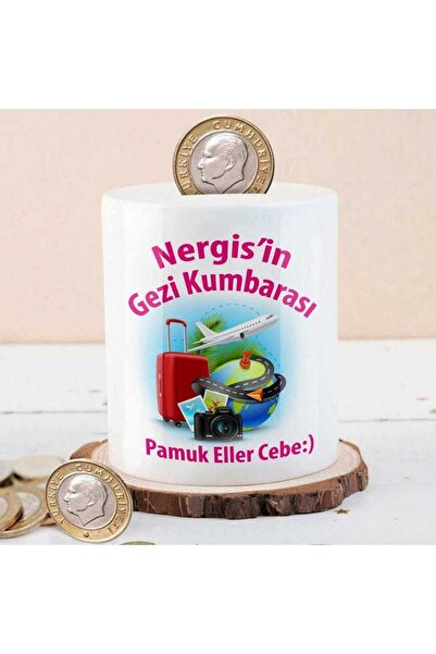 Genel Markalar Kişiye Özel Isimli Espirili Hediyelik Seramik Gezi Kumbarası