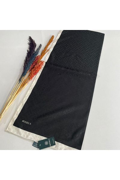 Levidor Bonjela Monogram Patterned Black-white Shawl JZ0301