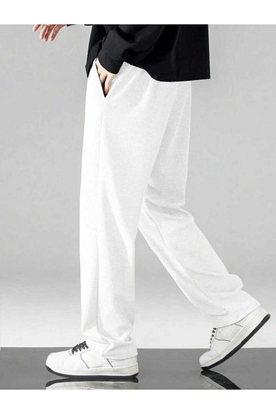 yg ydn giyim WhitE RElaxEd Fit Baggy SwEatpants