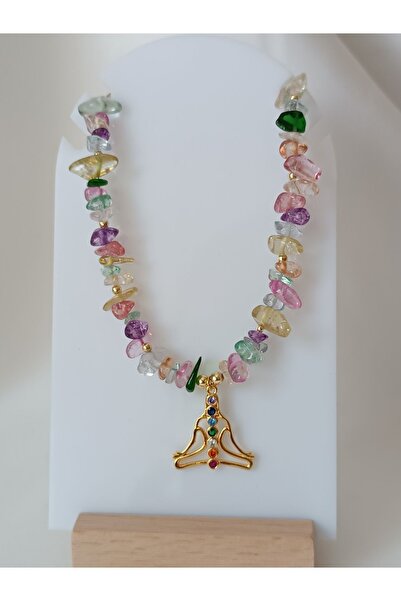 La fee aksesuar Çakra Doğal Taş Kolye & Chakra Renkli Kolye - Yoga & Meditasyon