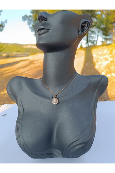R SHOP Lotus Flower Stress Necklace Stainless Steel Necklace